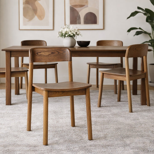 Walnut Dining Chairs Set of 4 – Jonas Mid - Century Wood Dining Chairs - Your Bar Stools Canada