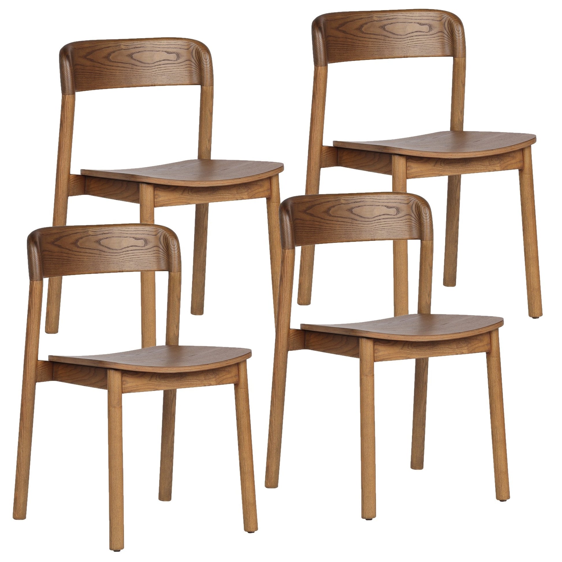 Walnut Dining Chairs Set of 4 – Jonas Mid - Century Wood Dining Chairs - Your Bar Stools Canada