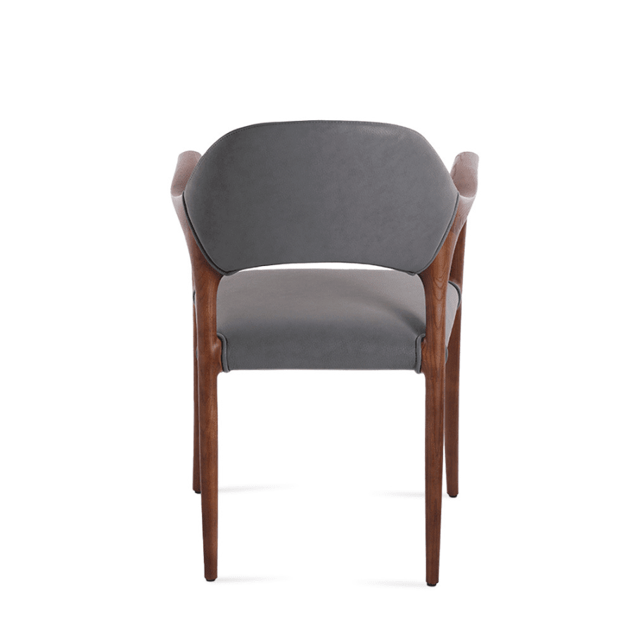 Walnut Mid-Century Modern Armchair Almeria Grey - Your Bar Stools Canada