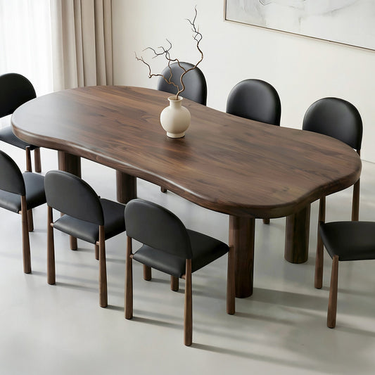 Walnut Organic Dining Table 78 Inch – Zaloa Modern Wood Table - Your Bar Stools Canada