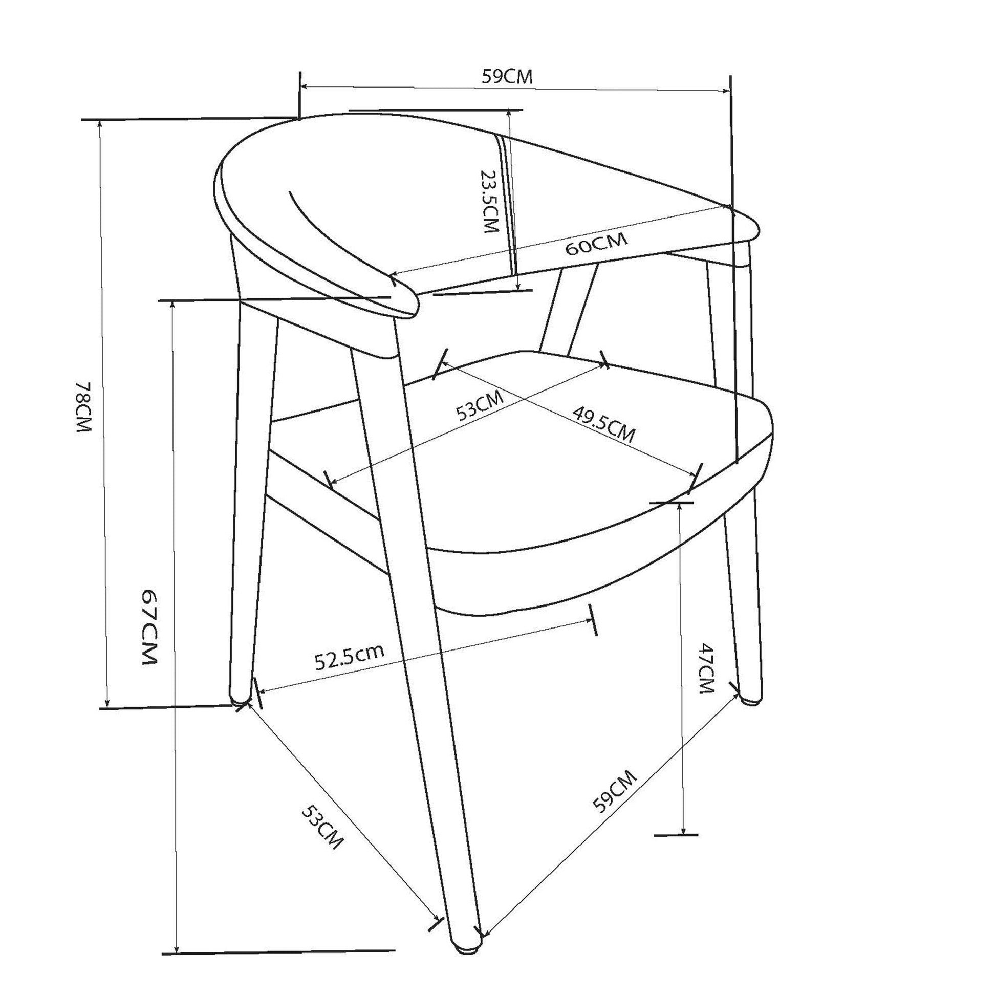 Walnut Rectangle Dining Table Set for 6 | Advik with 6 Armchairs - Your Bar Stools Canada
