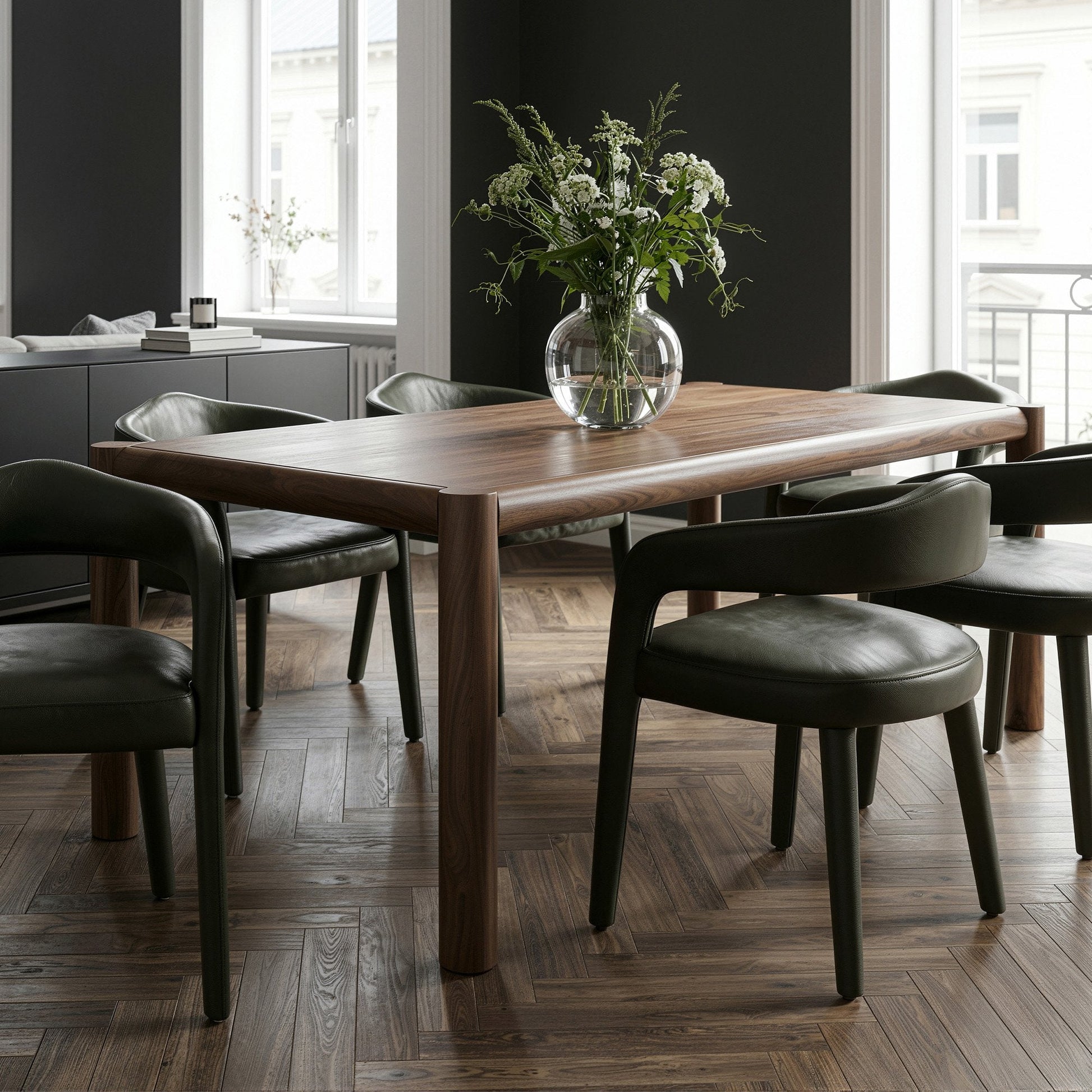 Walnut Rectangular Dining Table 79" | Advik Mid - Century Wood Table - Your Bar Stools Canada