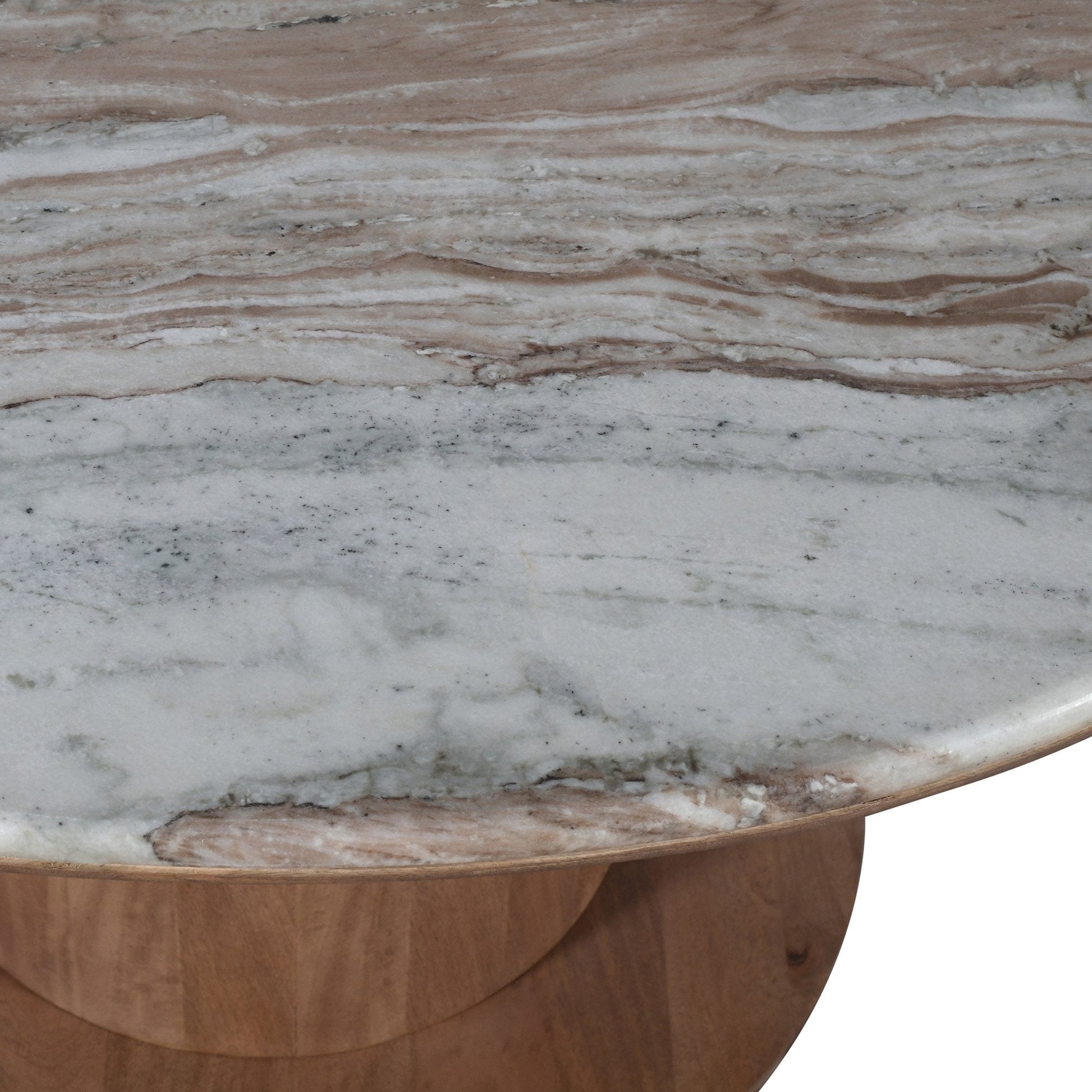 Walnut Round Dining Table 50 Inch | Martina Marble Top Pedestal Table - Your Bar Stools Canada
