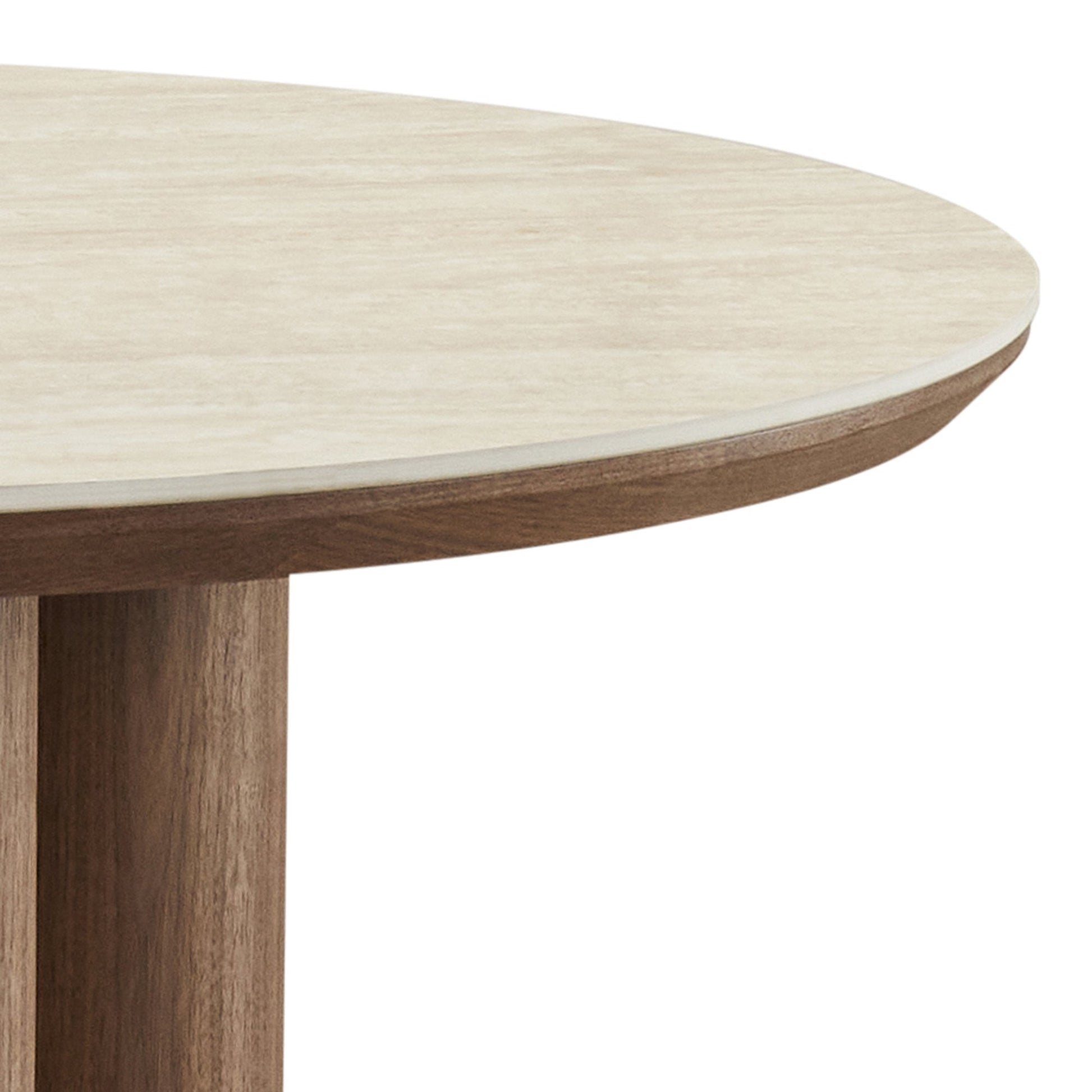 Walnut Stone Top Round Dining Table 47 Inch | Seaton Pedestal Table - Your Bar Stools Canada