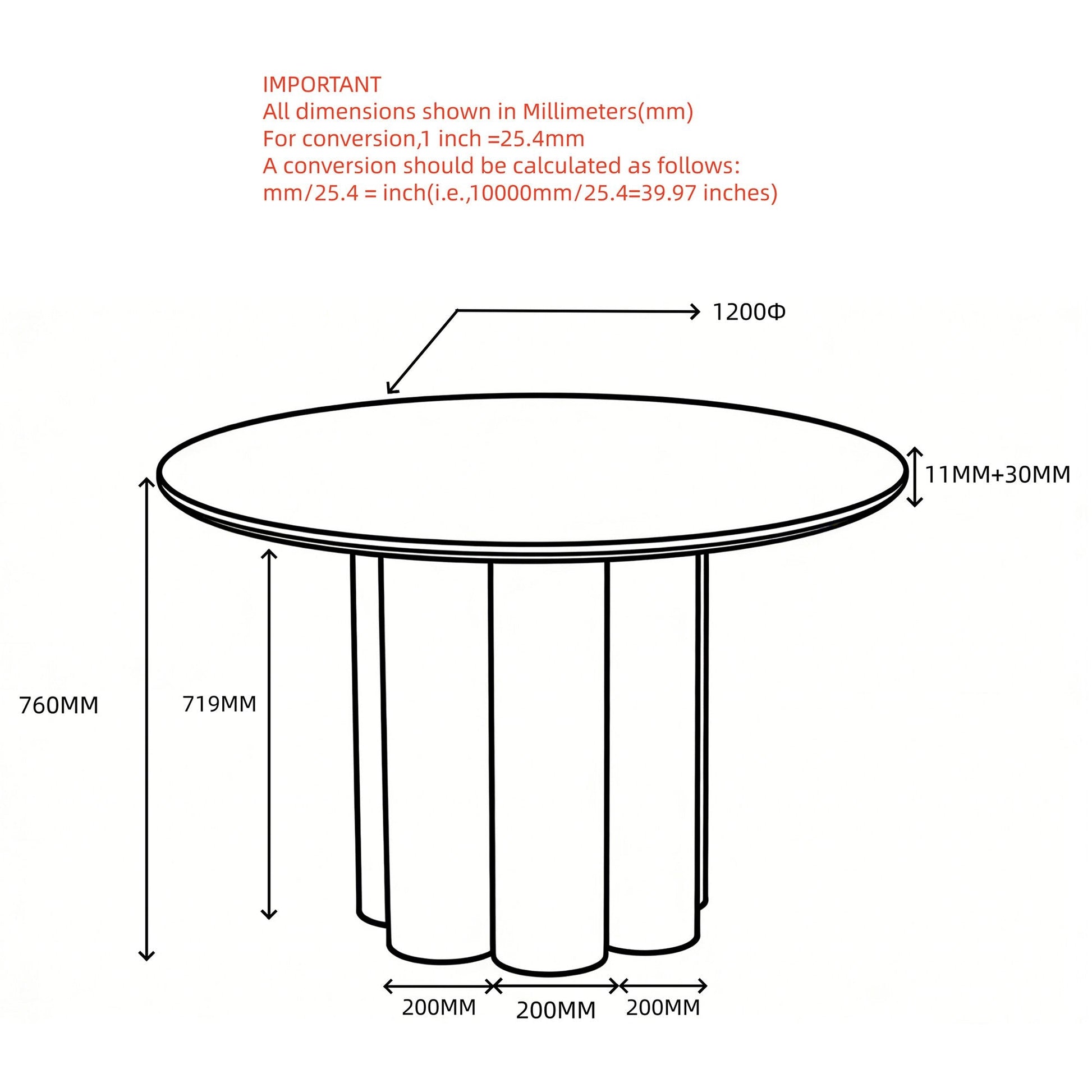 Walnut Stone Top Round Dining Table 47 Inch | Seaton Pedestal Table - Your Bar Stools Canada