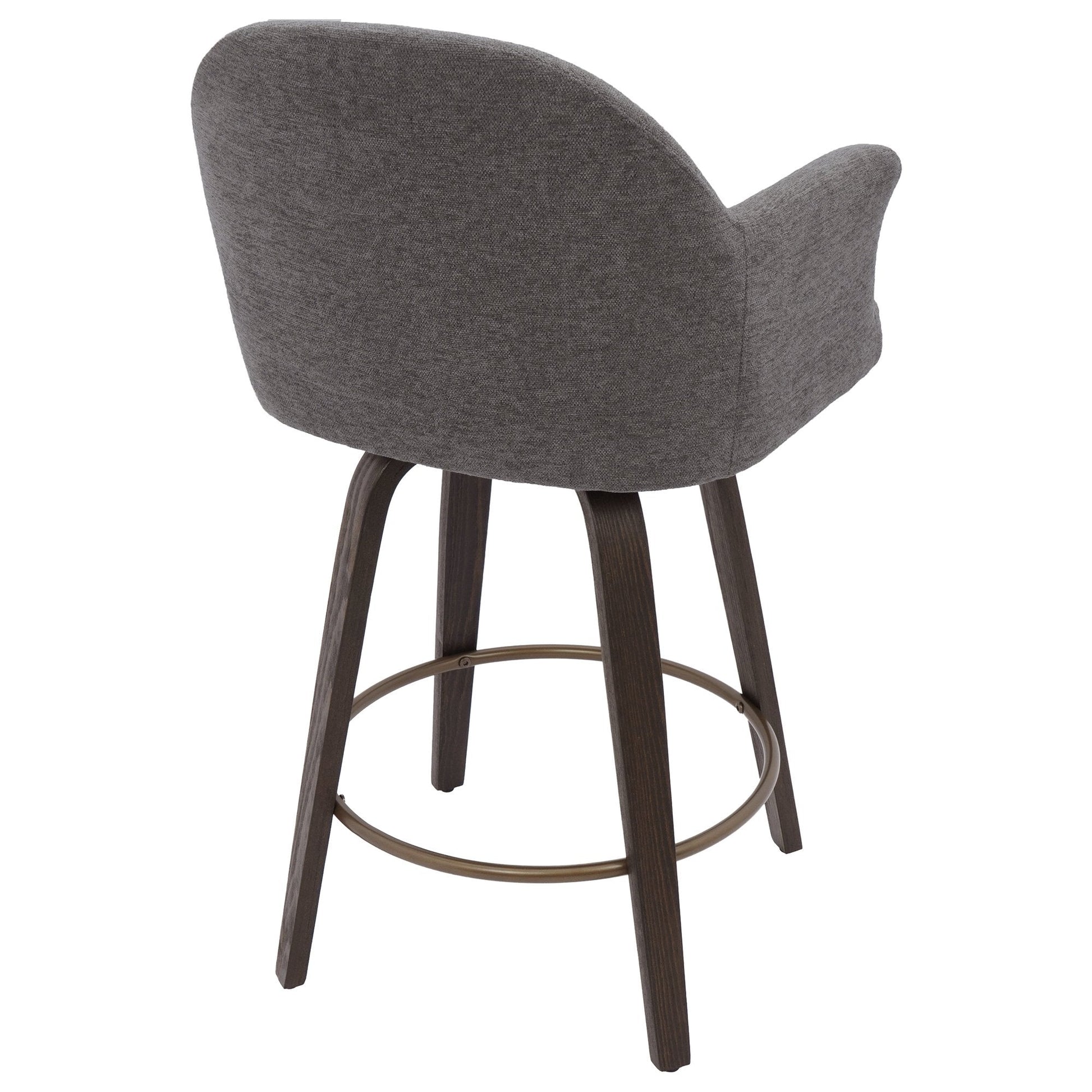 Warm Charcoal Upholstery Swivel Counter Stool Torra | Set of 2 - Your Bar Stools Canada