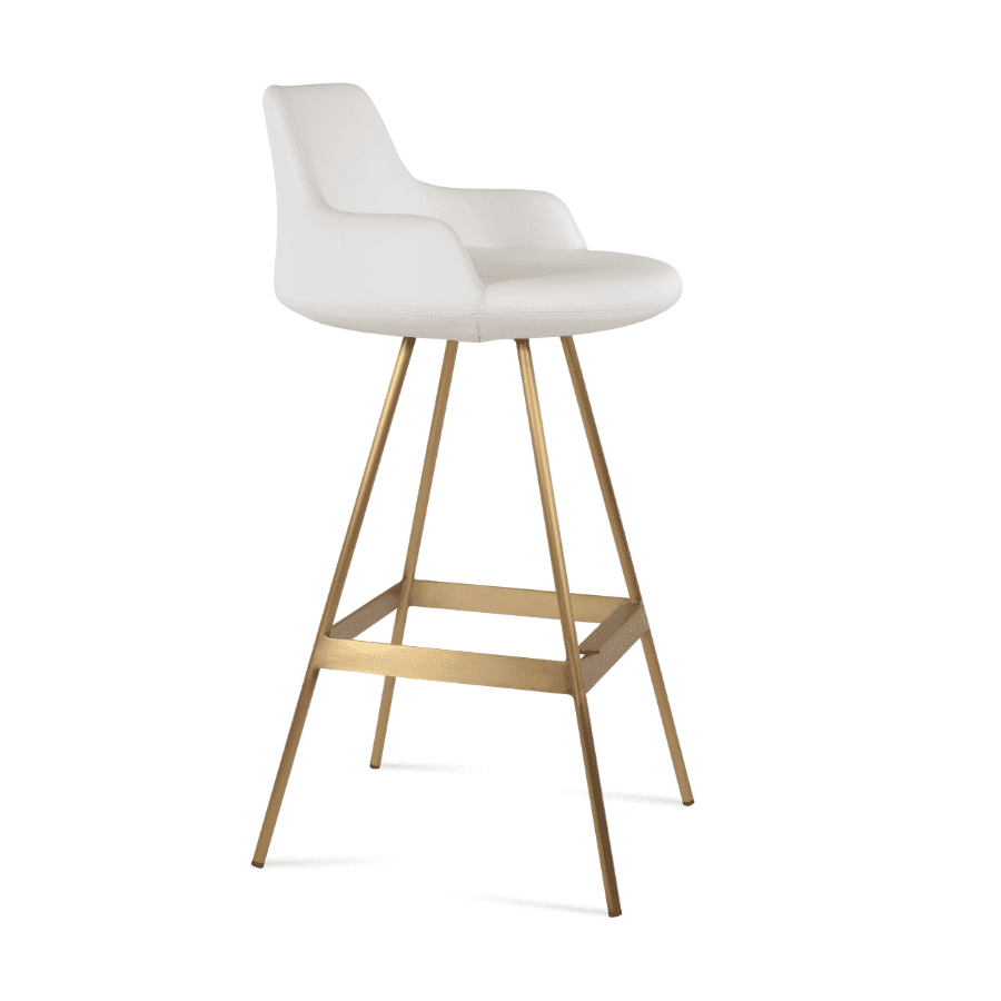 White and Gold Bar Stools Dervish Balat - Your Bar Stools Canada