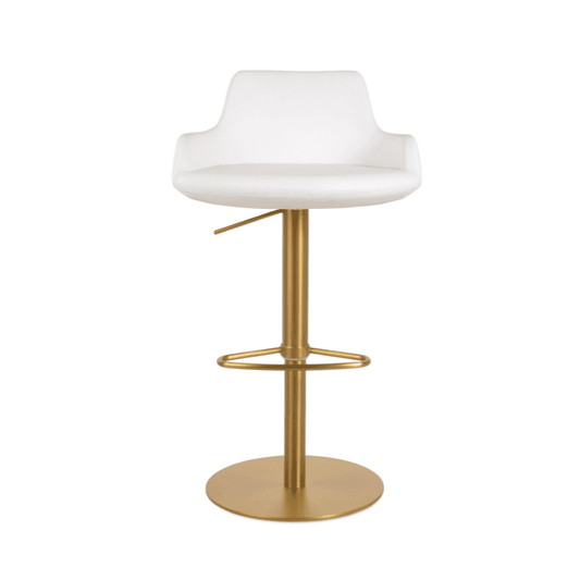 White and Gold Bar Stools Dervish Piston - Your Bar Stools Canada
