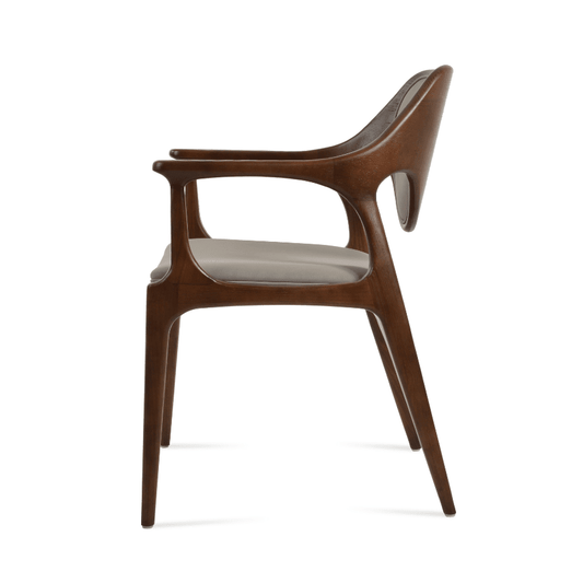 Wood Arm Chair | Wilshire Grey on Walnut - Your Bar Stools Canada