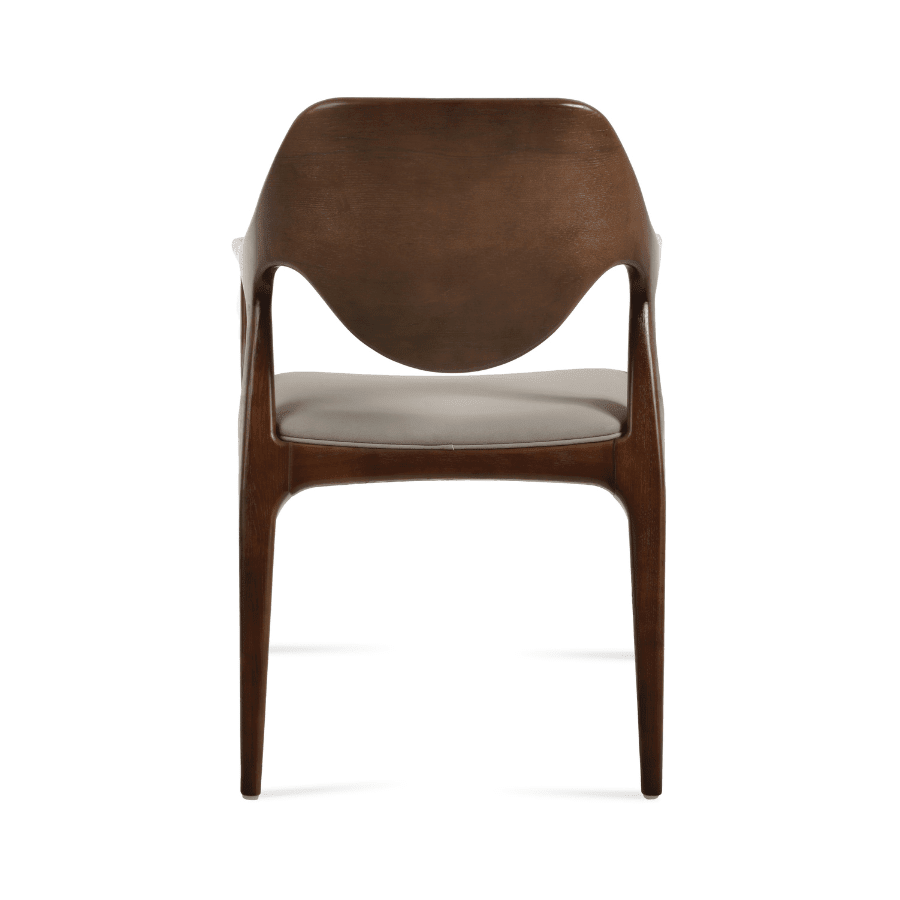 Wood Arm Chair | Wilshire Grey on Walnut - Your Bar Stools Canada