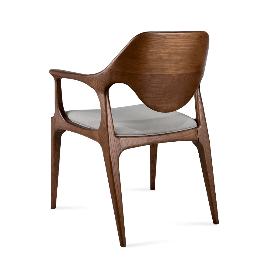 Wood Arm Chair | Wilshire Grey on Walnut - Your Bar Stools Canada