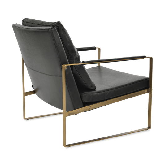 Zara Black Leather Lounge Chair - Your Bar Stools Canada