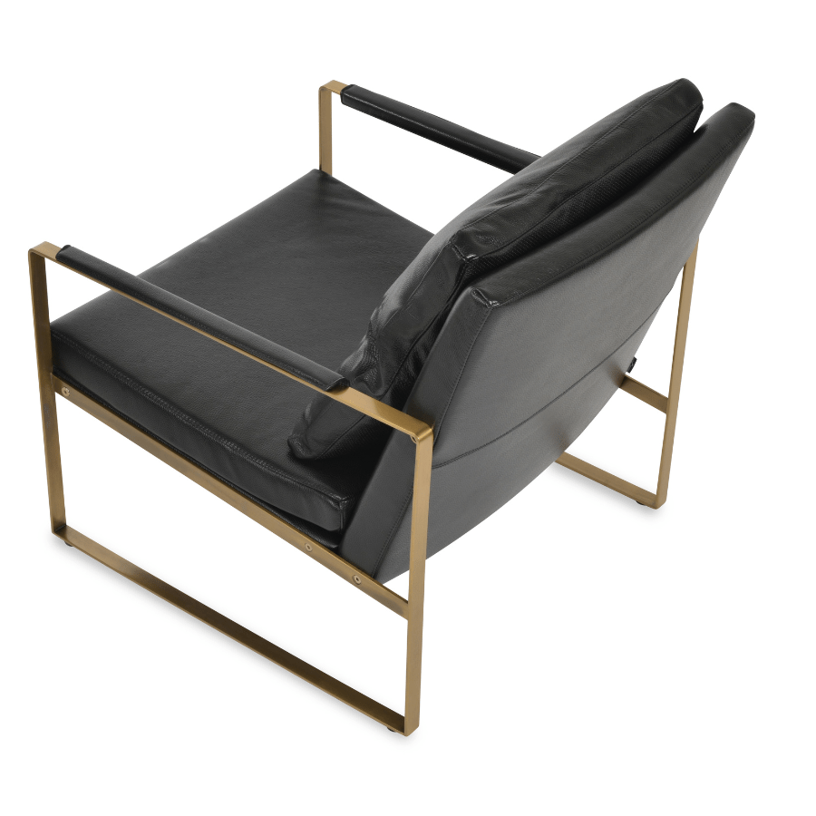 Zara Black Leather Lounge Chair - Your Bar Stools Canada