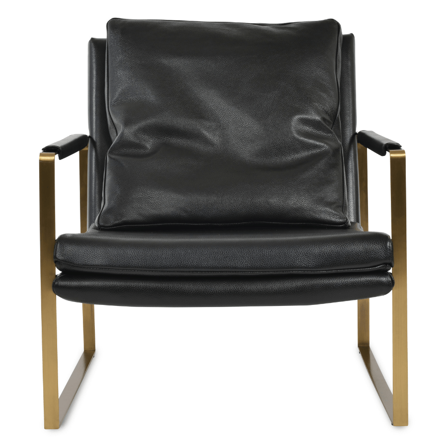 Zara Black Leather Lounge Chair - Your Bar Stools Canada