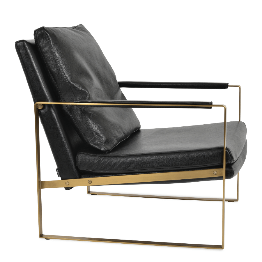 Zara Black Leather Lounge Chair - Your Bar Stools Canada