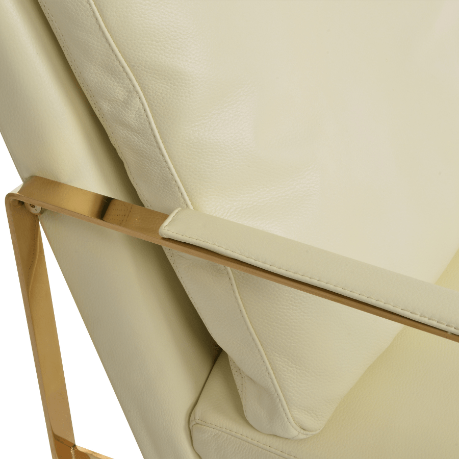 Zara Cream Leather Lounge Chair - Your Bar Stools Canada