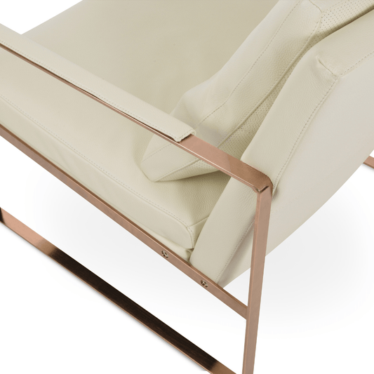 Zara Off White Leather Lounge Chair - Your Bar Stools Canada