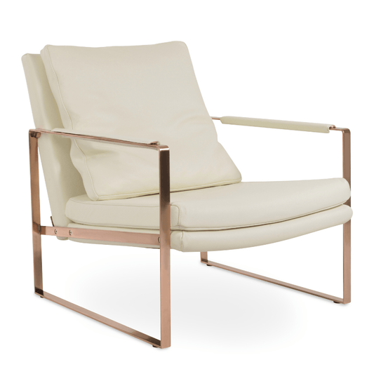 Zara Off White Leather Lounge Chair - Your Bar Stools Canada