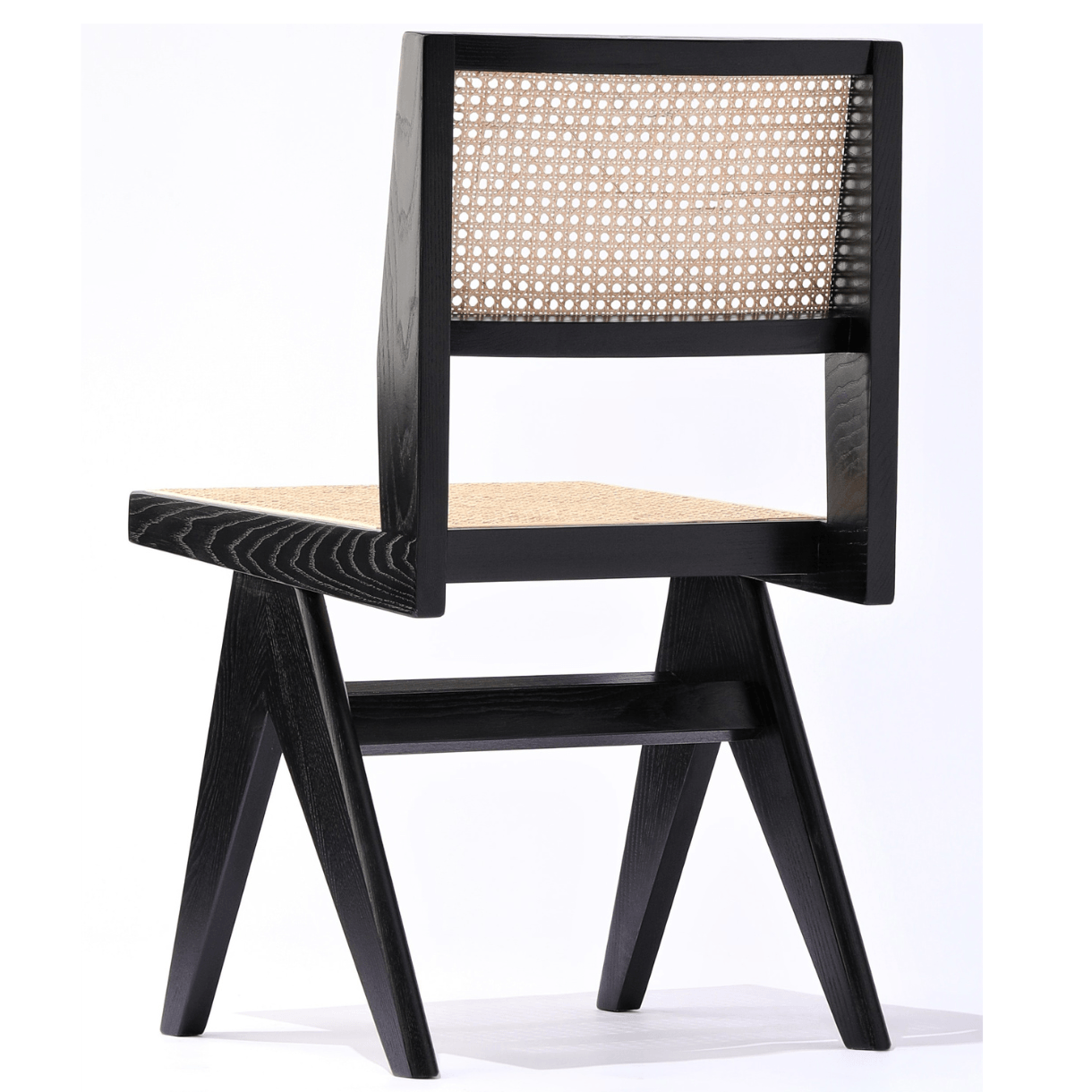 Caned Chair Pierre J Black Full Wicker - Your Bar Stools Canada