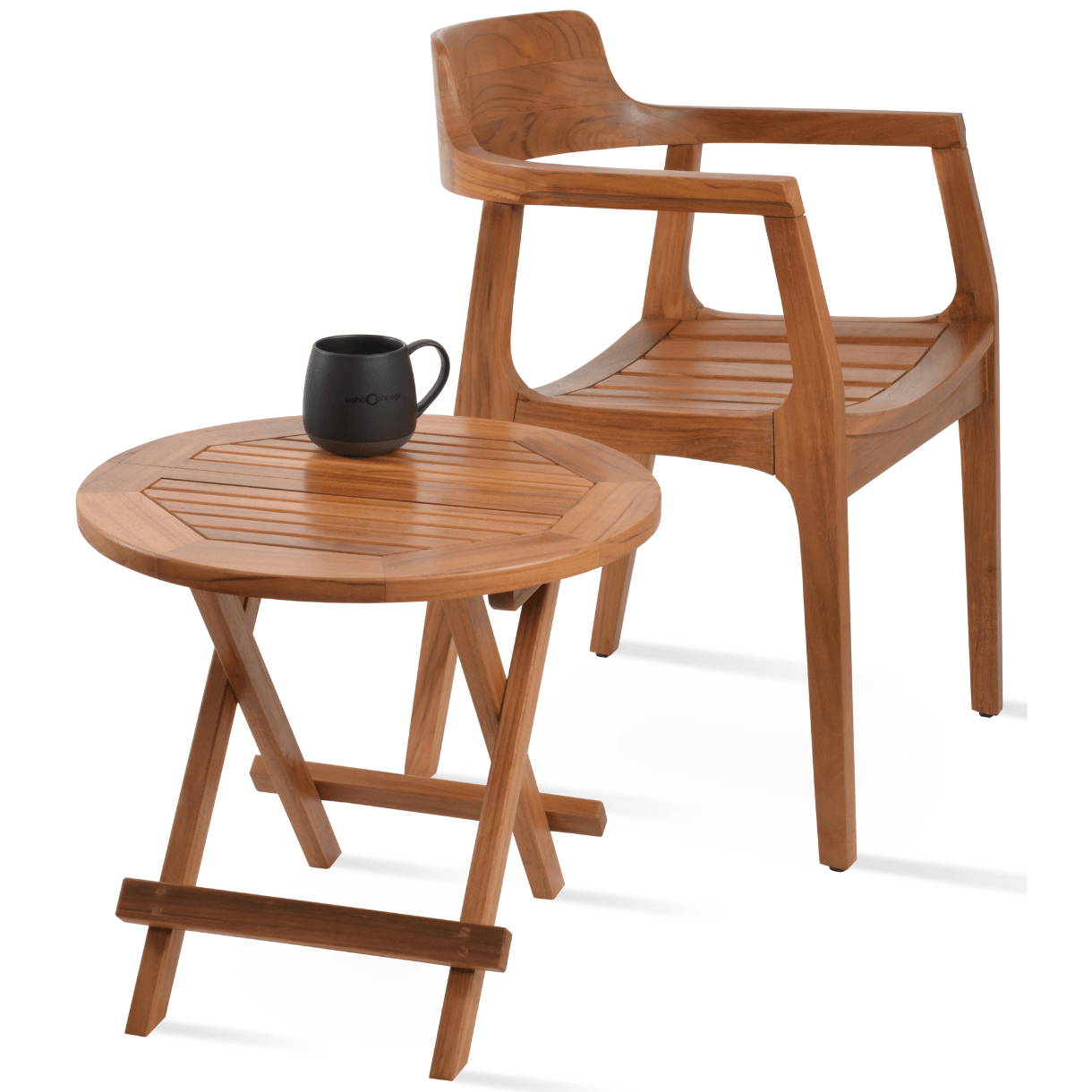 Wooden Chair Outdoor Alfresco Teak Armchair - Your Bar Stools Canada