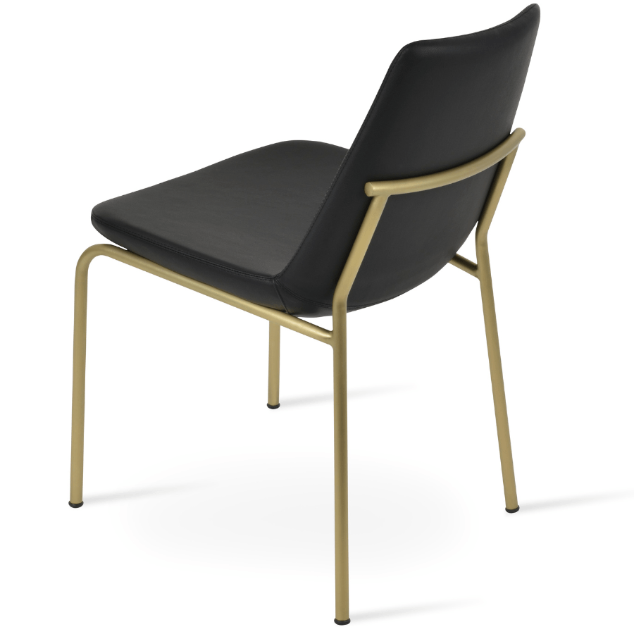 Chaise en cuir noir avec pieds dorés Eiffel - Vos tabourets de bar Canada