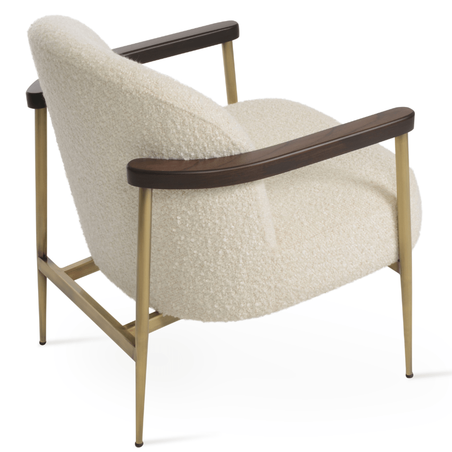 Boucle Gold Small Accent Chair Bloomy - Your Bar Stools Canada