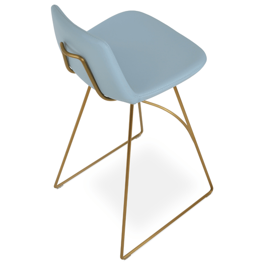 Brass Bar Stools Pera Wire Blue - Your Bar Stools Canada