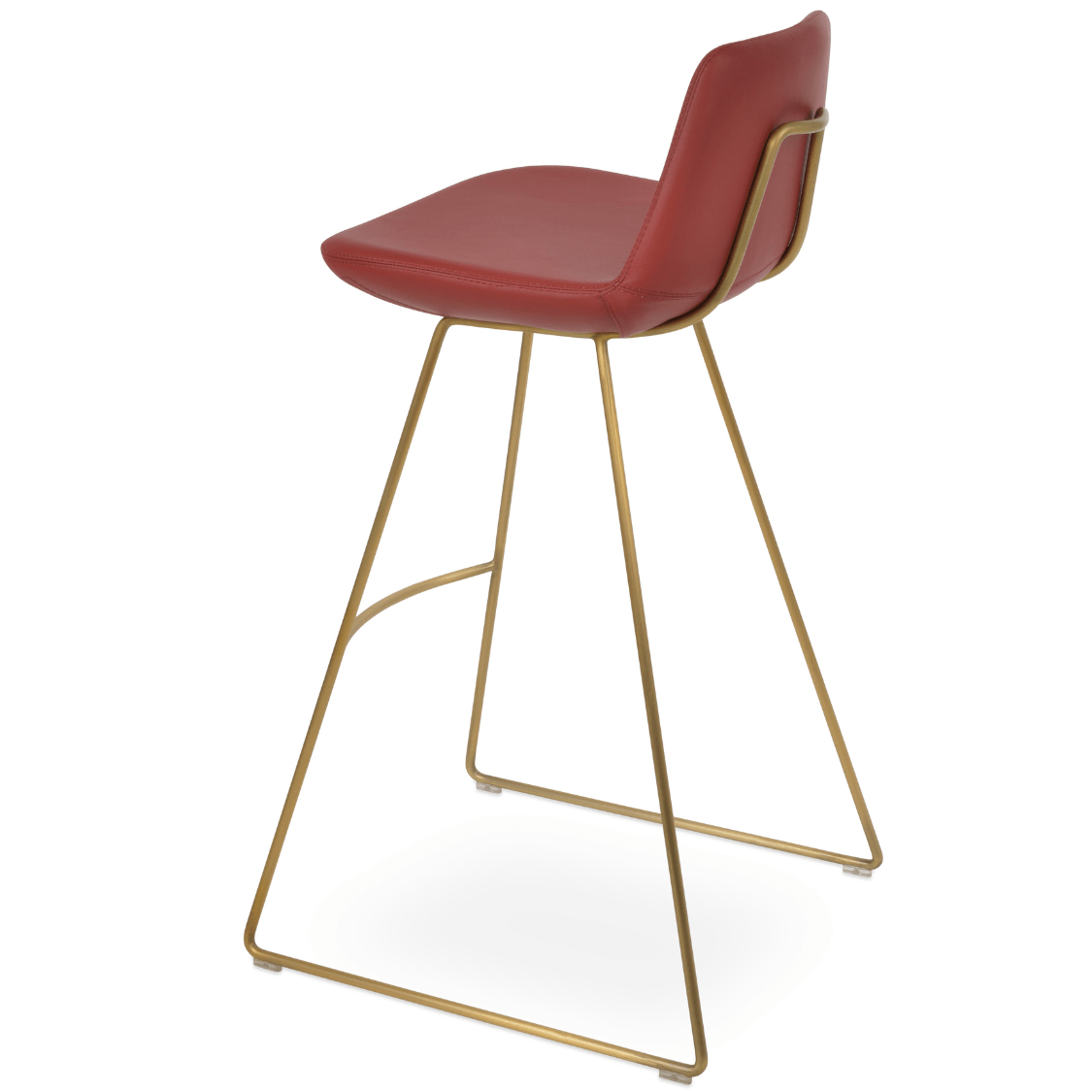 Brass Bar Stools Pera Wire Dark Red - Your Bar Stools Canada