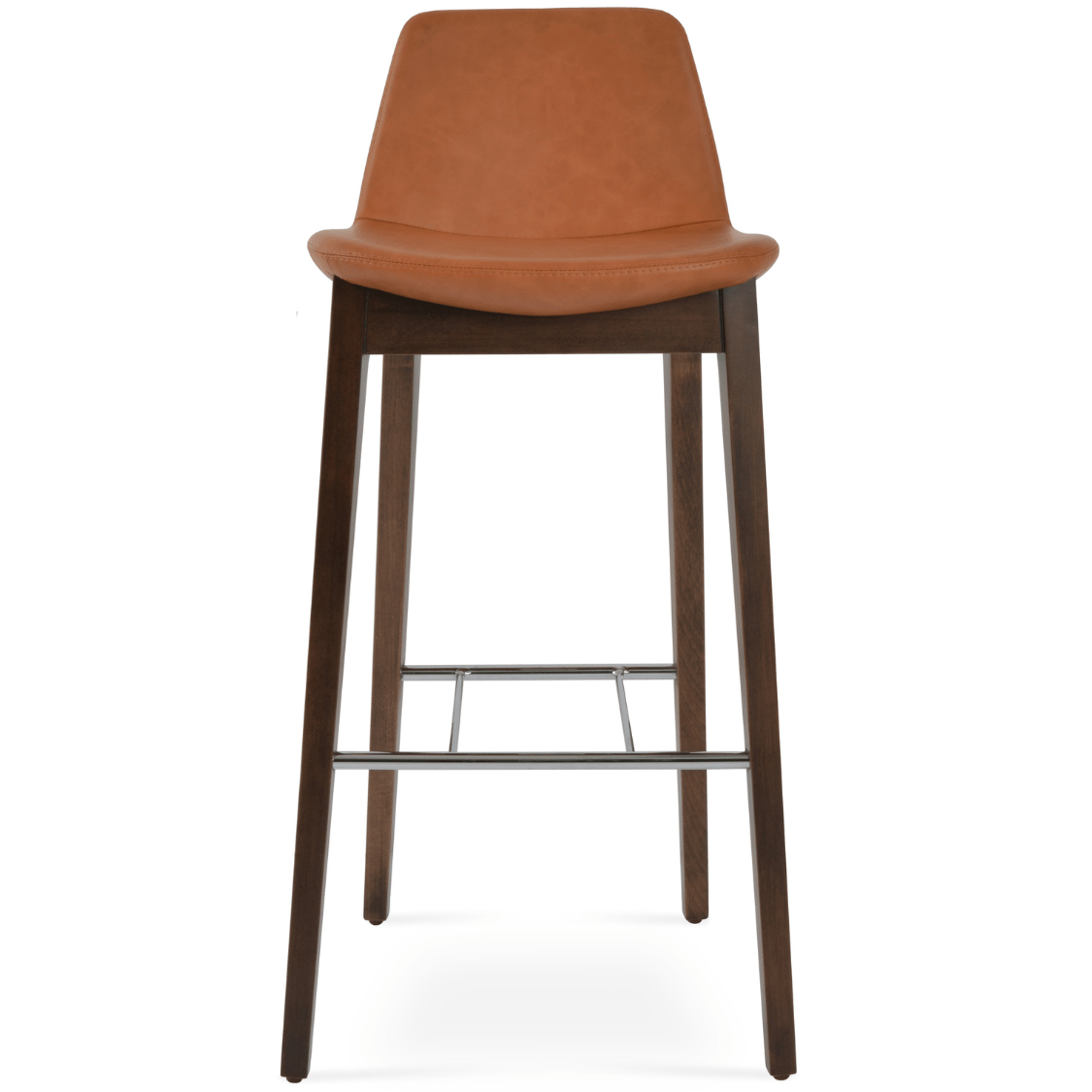 Brown Leather Bar Stools Pera Wood - Your Bar Stools Canada