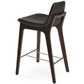 Brown Leather Bar Stools Pera Wood - Your Bar Stools Canada