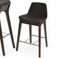 Brown Leather Bar Stools Pera Wood - Your Bar Stools Canada