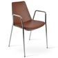 Chaise cuir marron structure métal Eiffel - Vos tabourets de bar Canada