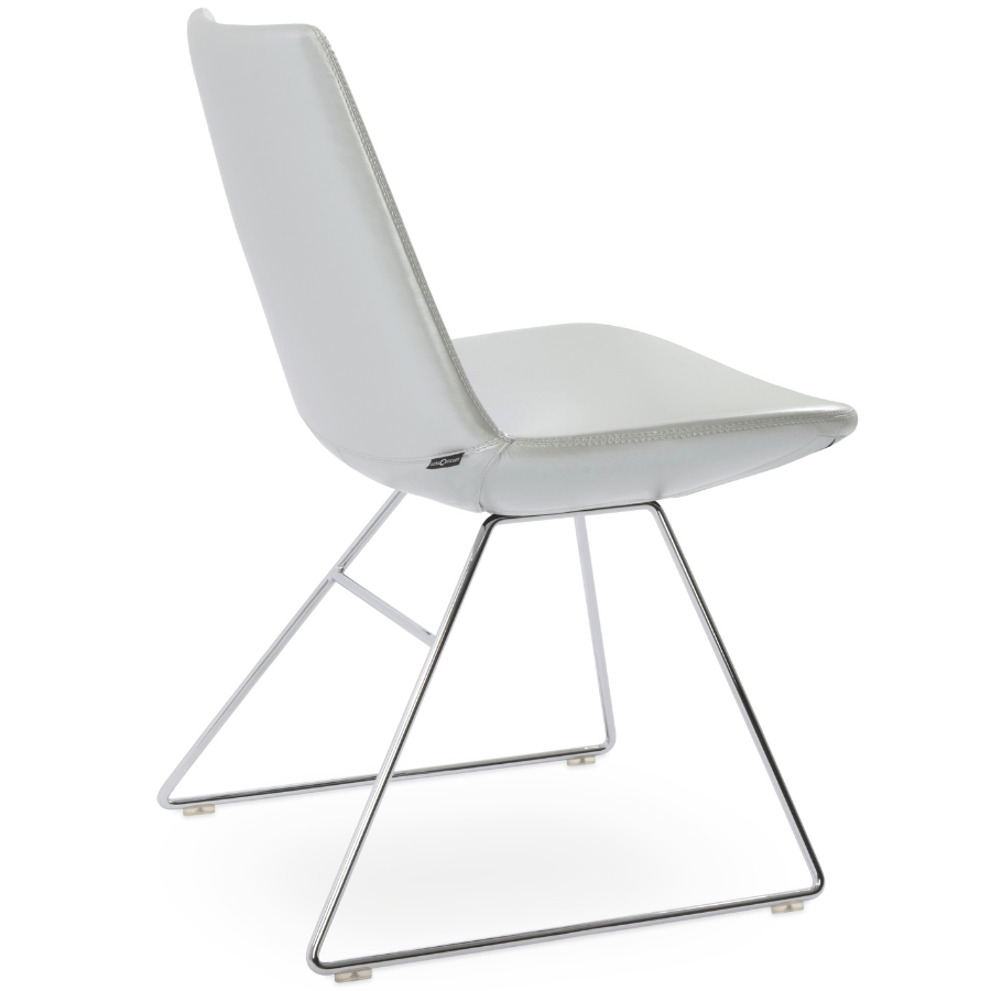 Grey Chair with Chrome Legs Eiffel - Your Bar Stools Canada
