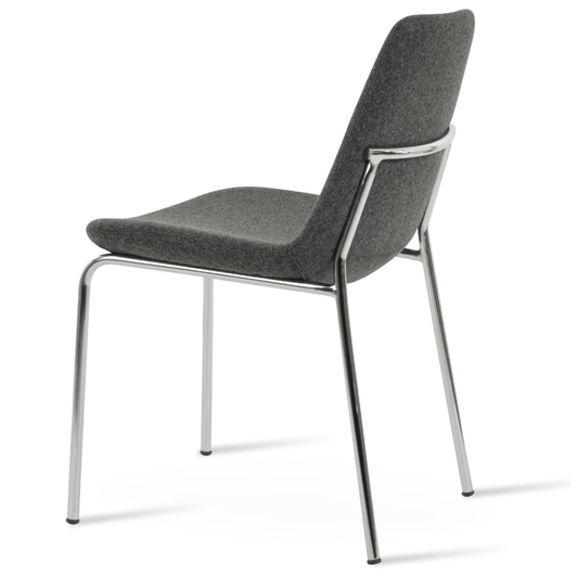Chaise grise avec pattes chromées Eiffel - Vos tabourets de bar Canada