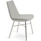 Grey Dining Chairs with Chrome Legs Eiffel - Your Bar Stools Canada