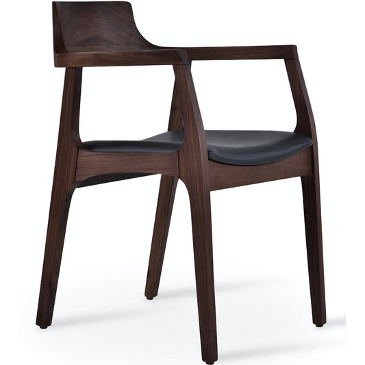Soho Concept adelaide-industrial-walnut-wood-base-faux-leather-seat-dining-chair-in-grey-anthracite