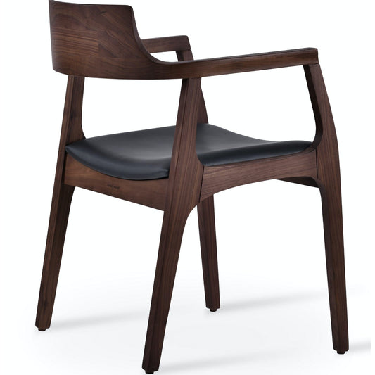 Soho Concept adelaide-industrial-walnut-wood-base-faux-leather-seat-dining-chair-in-grey-anthracite