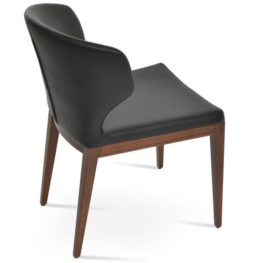 Black Leather Dining Chairs Amed Wood PLUS - Your Bar Stools Canada