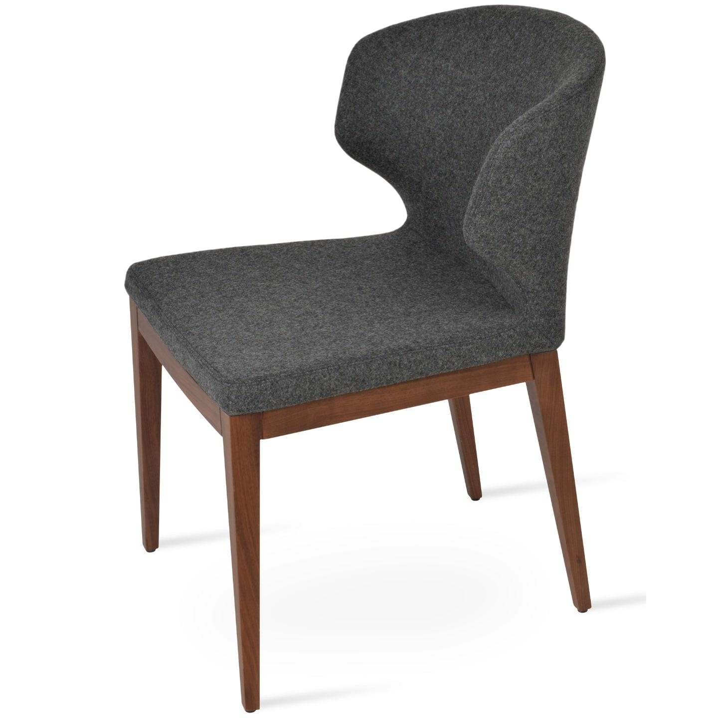 sohoConcept Kitchen & Dining Room Chairs Amed Wood PLUS Chairs | Wool Upholstered Wooden Dining Chairs
