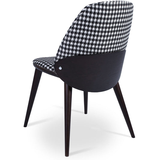 sohoConcept Kitchen & Dining Room Chairs Aston Wood Dining Chair | Houndstooth Fabric Upholstered Chair
