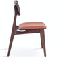 Soho Concept bacco-dining-chair-soft-seat-walnut-wood-base-faux-leather-seat-dining-chair-in-cinnamon