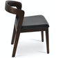 Soho Concept barclay-chair-noyer-wood-base-faux-cuir-siège-chaise-de-salle-à-manger-en-noir