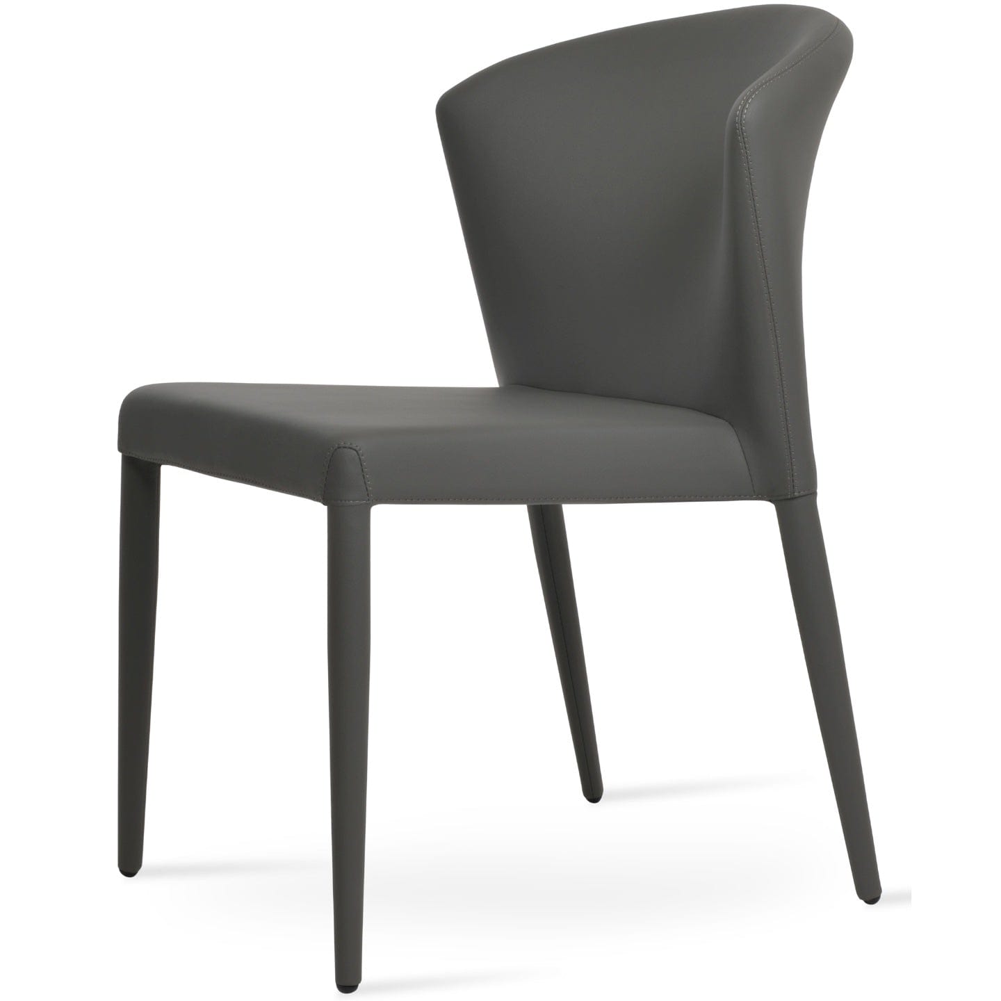 sohoConcept Kitchen & Dining Room Chairs Capri Stackable Restaurant Chairs | Black Leather Metal Dining Chairs