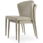 sohoConcept Kitchen & Dining Room Chairs Capri Stackable Restaurant Chairs | White Leather Metal Dining Chairs