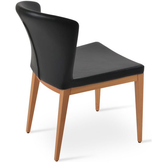 Capri Wood Leather Dining Chairs Black - Your Bar Stools Canada