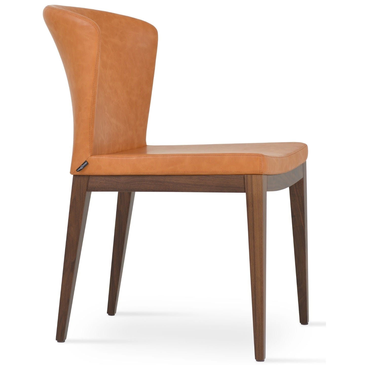 Brown Leather Dining Chair Capri Wood - Your Bar Stools Canada