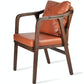 Soho Concept drops-fauteuil-base-bois-assise-simili-cuir-chaise-de-salle-à-manger-cannelle
