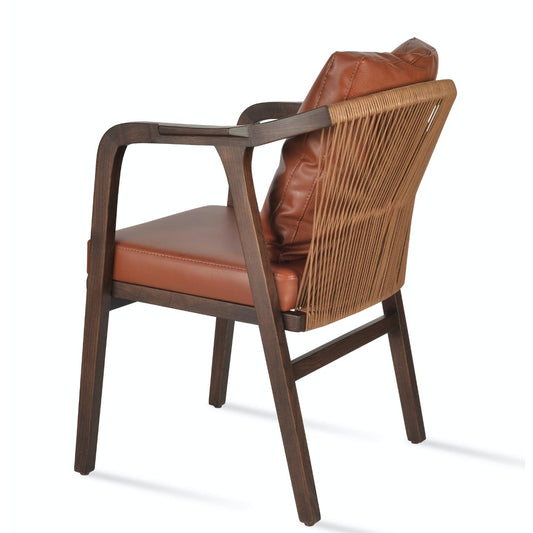 Soho Concept drops-armchair-wood-base-faux-leather-seat-dining-chair-in-cinnamon