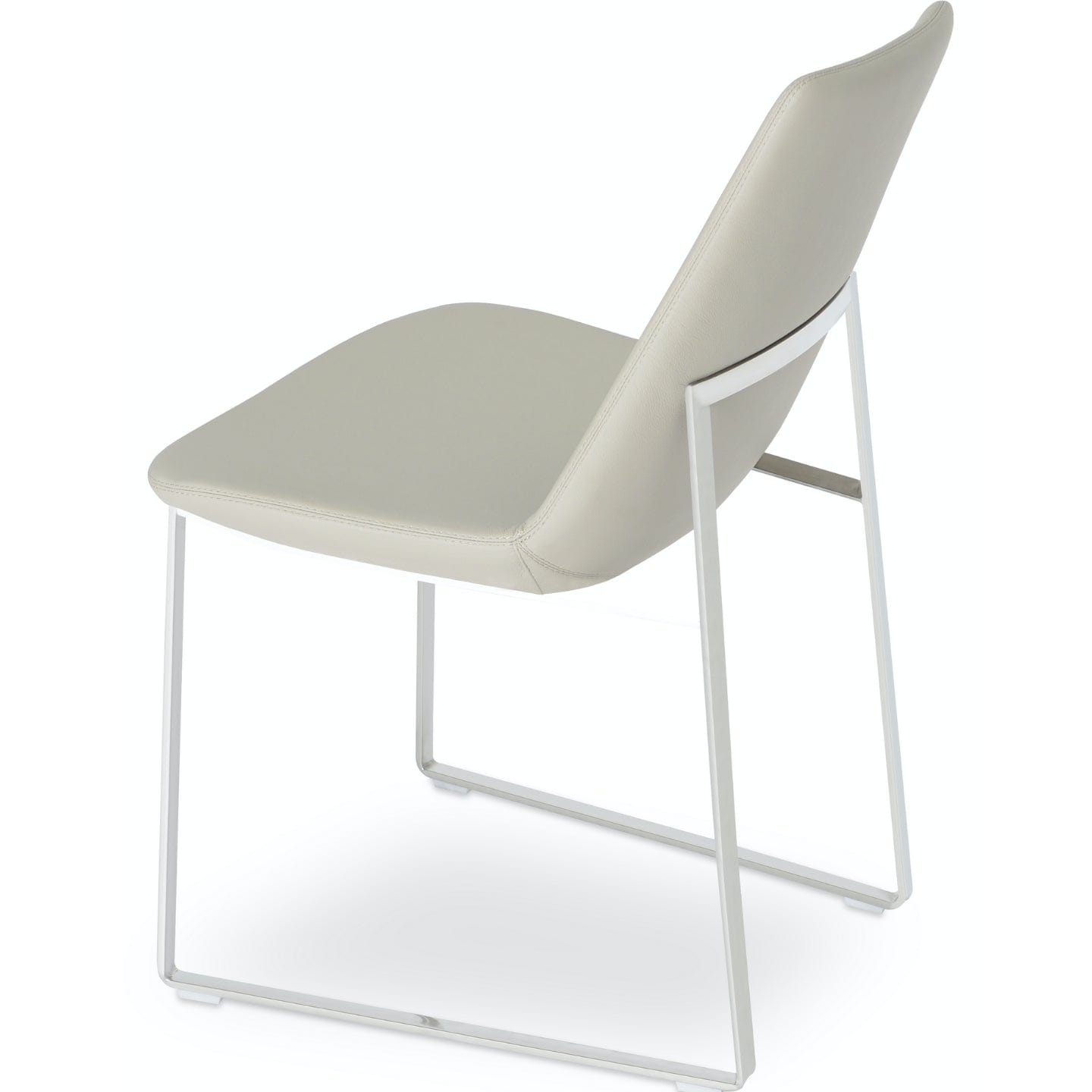 Eiffel Sled White Dining Chairs With Metal Legs - Your Bar Stools
