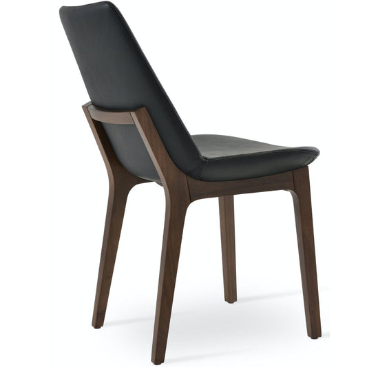 Eiffel Wood Leather Dining Chairs Black - Your Bar Stools Canada